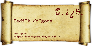 Deák Ágota névjegykártya
